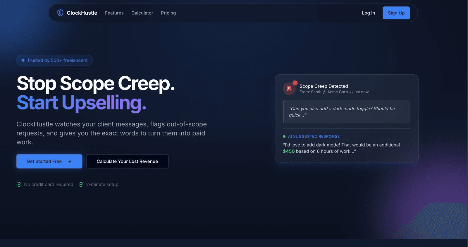 ClockHustle – AI Scope Creep Protection